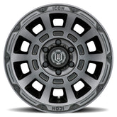 21-23 Ford Bronco ICON 2817858347SSBT Thrust 17x8.5 6x5.5 0mm Offset 4.75in BS 106.1mm Bore Smoked Satin Black Wheel